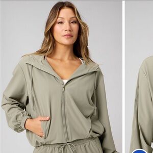 NWT Fabletics Seagrass All Day Hooded Zip-Up Jacket